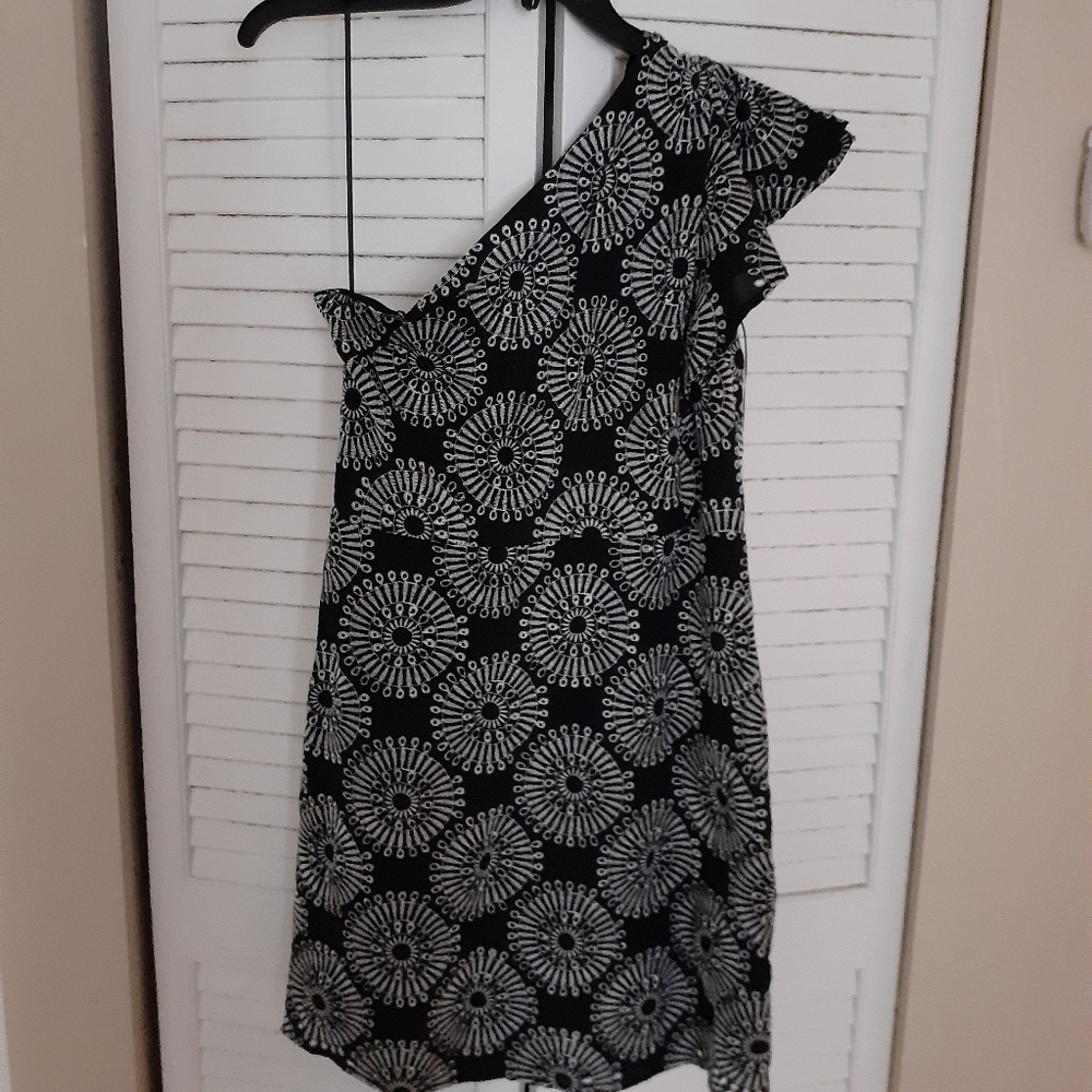 Sam Edelman embroidered  black and white dress